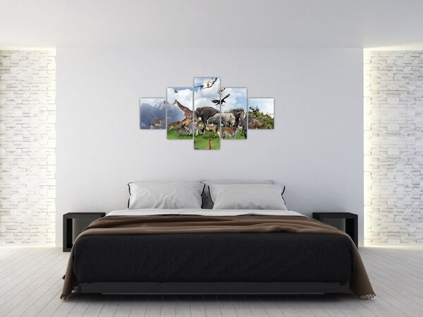 Obraz - Zwierzątka na wyspie (125x70 cm)