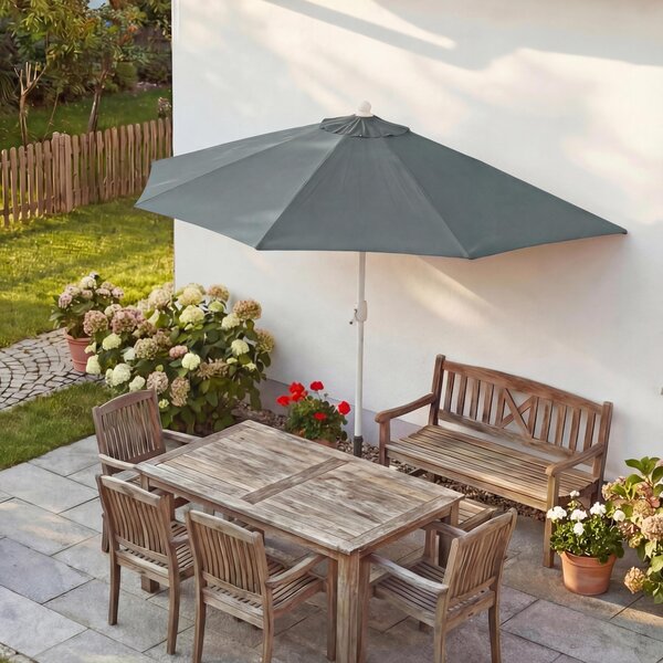 Parla parasol półokrągły, parasol balkonowy, UV 50+ poliester/aluminium 3kg ~ 270cm antracyt bez stojaka