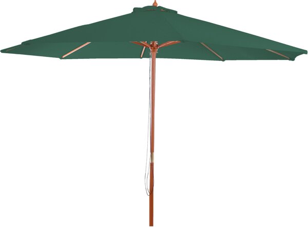 Parasol Florida, parasol ogrodowy, Ø 3,5m poliester/drewno 7kg ~ zielony