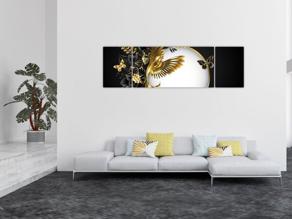 Obraz - Piłka ze złotymi motywami (170x50 cm)