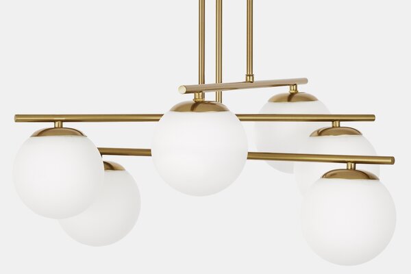 NOWOCZESNA LAMPA SUFITOWA WISZĄCA SZCZOTKOWANE ZŁOTO LEDO W6
