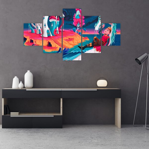 Obraz - Książę i smocza księżniczka (125x70 cm)