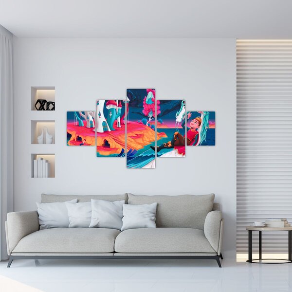 Obraz - Książę i smocza księżniczka (125x70 cm)