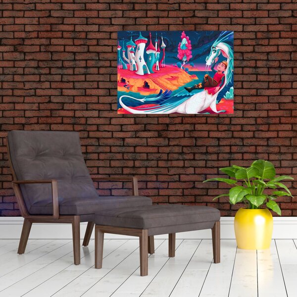 Obraz - Książę i smocza księżniczka (70x50 cm)