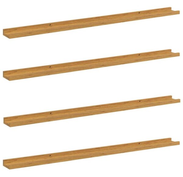 Drewniana półka ścienna modularna - beżowa, 4 półki, nowoczesny design