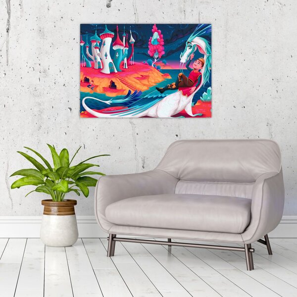 Obraz - Książę i smocza księżniczka (70x50 cm)