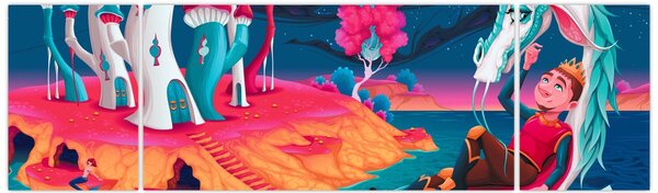 Obraz - Książę i smocza księżniczka (170x50 cm)