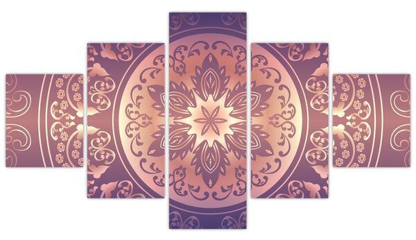 Obraz - Mandala na fioletowym gradiencie (125x70 cm)