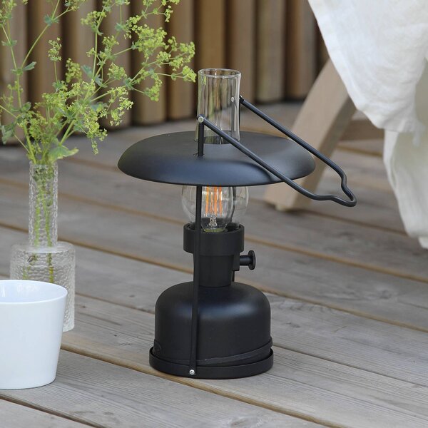 Markslöjd Lampa stołowa LED Fanos, możliwość ściemniania, czarny, salon / jadalnia, metal, antyczny
