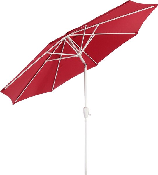 Parasol N18, parasol ogrodowy, Ø 2,7m uchylny poliester/aluminium 5kg ~ czerwony