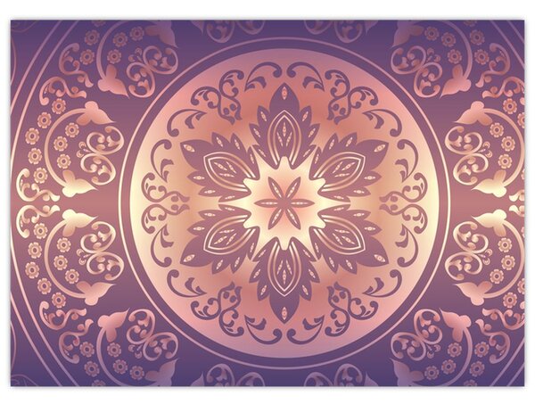 Obraz - Mandala na fioletowym gradiencie (70x50 cm)