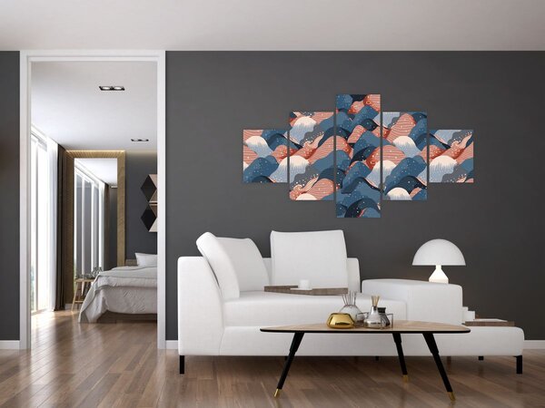 Obraz - Fale i wzgórza (125x70 cm)