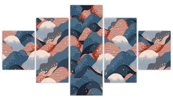 Obraz - Fale i wzgórza (125x70 cm)