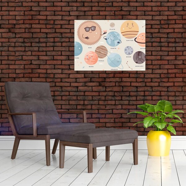 Obraz - Planety z nazwami (70x50 cm)