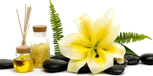 Obraz martwa natura z lilią i wellness