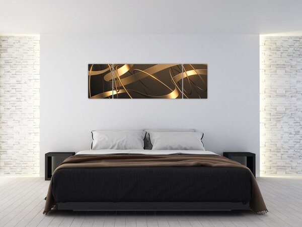 Obraz - Brązowe wstążki (170x50 cm)
