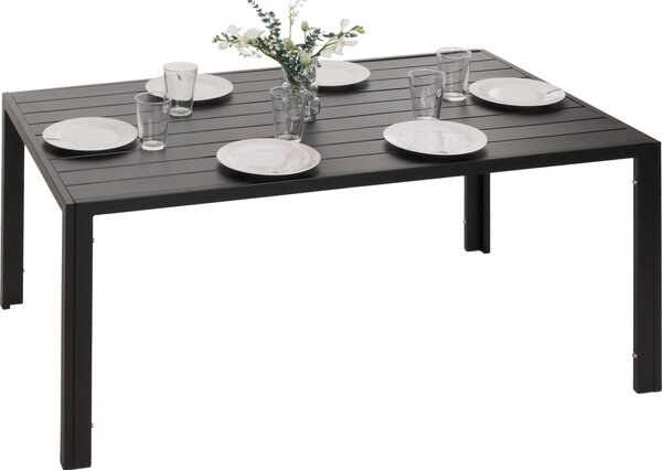 Aluminiowy stół jadalniany HWC-N40, stół bistro stół ogrodowy stół balkonowy, odporny na warunki atmosferyczne 140x80cm ~ antracyt