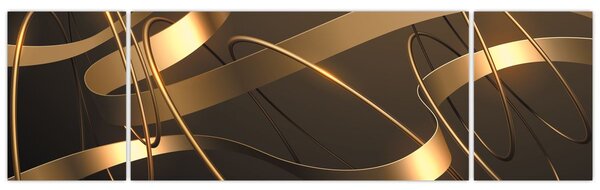 Obraz - Brązowe wstążki (170x50 cm)