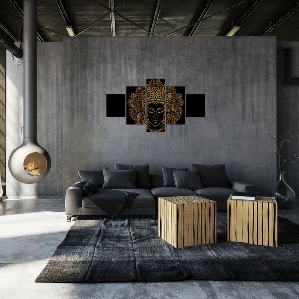 Obraz złotego Buddy (125x70 cm)