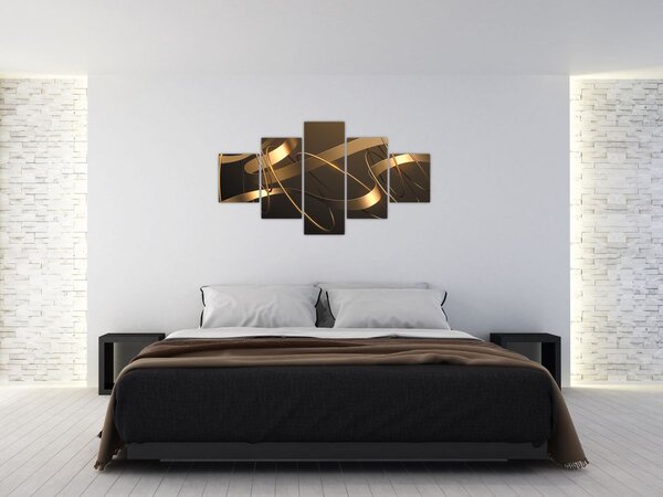 Obraz - Brązowe wstążki (125x70 cm)