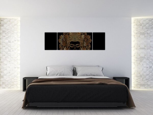 Obraz złotego Buddy (170x50 cm)