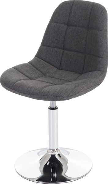 Krzesło do jadalni HWC-A60, krzesło obrotowe, retro 50s design ~ tkanina/tkanina jasnoszara, podstawa chromowana