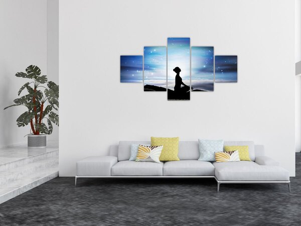 Obraz medytującej kobiety (125x70 cm)