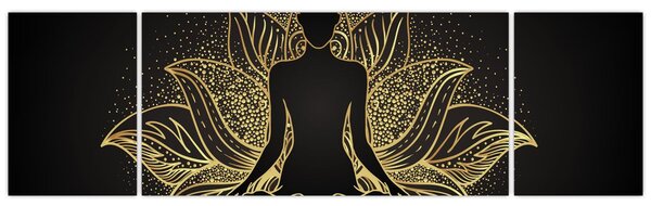 Obraz sylwetki w kwiecie lotosu (170x50 cm)