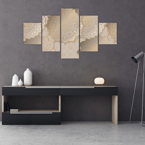 Obraz - Mandale w złotych odcieniach (125x70 cm)