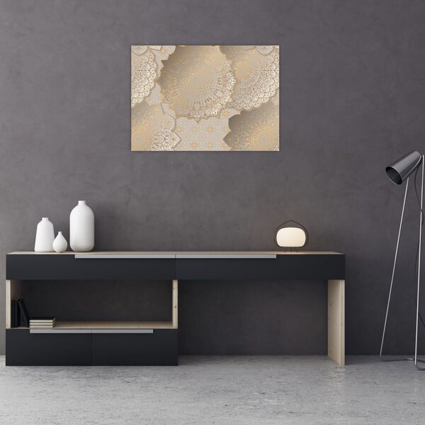 Obraz - Mandale w złotych odcieniach (70x50 cm)