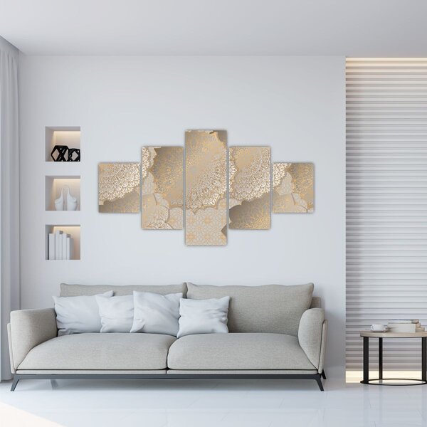 Obraz - Mandale w złotych odcieniach (125x70 cm)