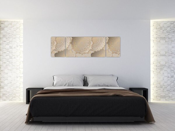 Obraz - Mandale w złotych odcieniach (170x50 cm)