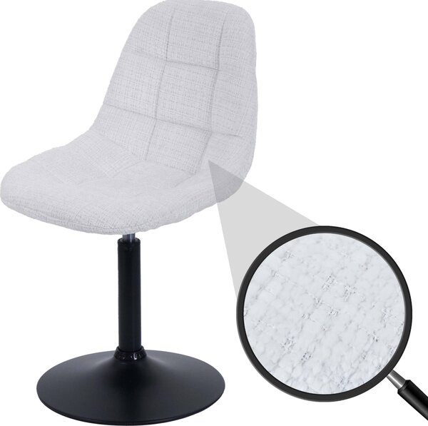 Krzesło do jadalni HWC-A60, krzesło kuchenne obrotowe, stal tkanina/tkanina szenilowa (465g/m²) ~ kremowy