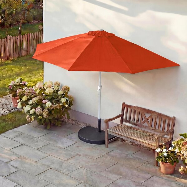 Parla parasol półokrągły, parasol balkonowy, UV 50+ poliester/aluminium 3kg ~ 300cm terakota ze stojakiem