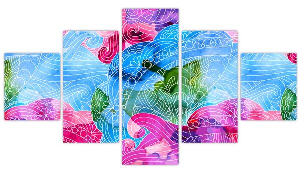 Obraz - Kolorowe fale (125x70 cm)