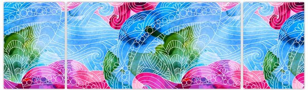 Obraz - Kolorowe fale (170x50 cm)