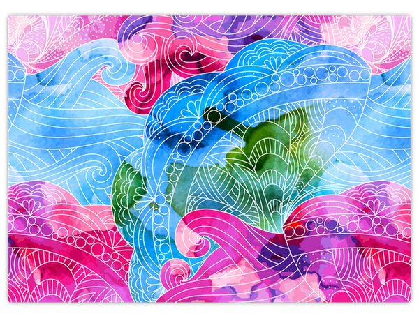 Obraz - Kolorowe fale (70x50 cm)