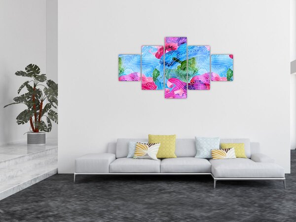 Obraz - Kolorowe fale (125x70 cm)