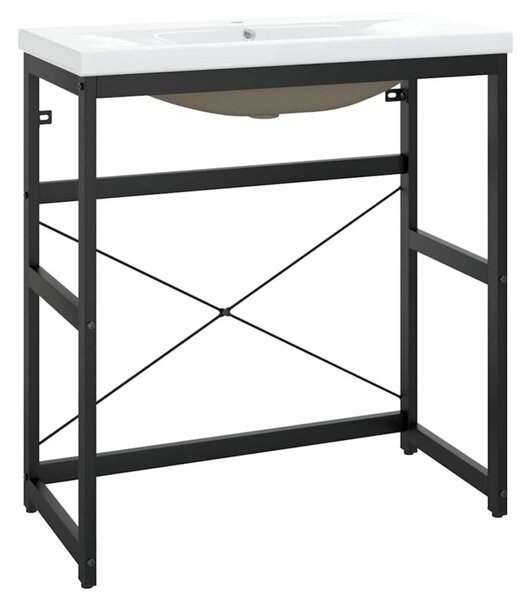 StelaÅ¼ Åazienkowy z wbudowanÄ umywalkÄ , czarny, Å¼elazo