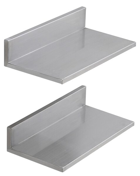 Półka ścienna na przyprawy, 2-częściowa, wisząca półka kuchenna, wymiary 406 x 218 x 85 mm, półka wisząca ze stali nierdzewnej, udźwig do 20 kg