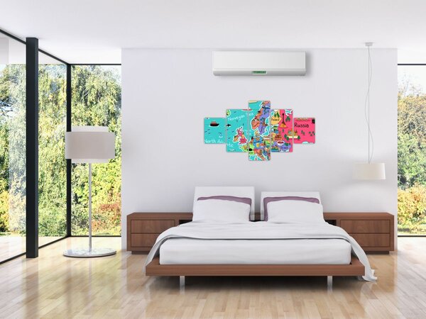 Obraz - Dziecięca mapa Europy (125x70 cm)