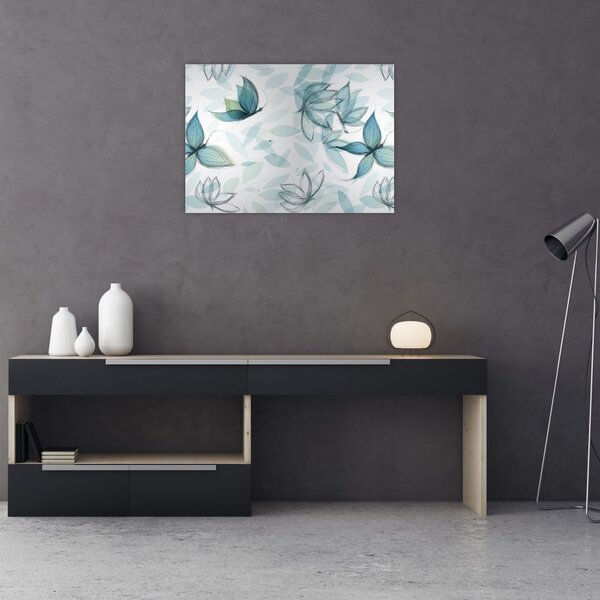 Obraz - Niebieskie motyle (70x50 cm)