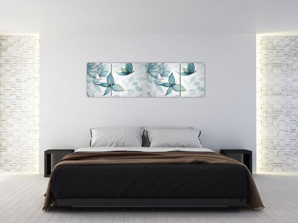 Obraz - Niebieskie motyle (170x50 cm)