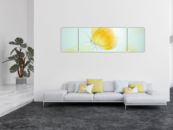 Obraz - Żółty motyl (170x50 cm)