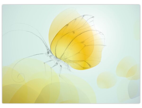 Obraz - Żółty motyl (70x50 cm)