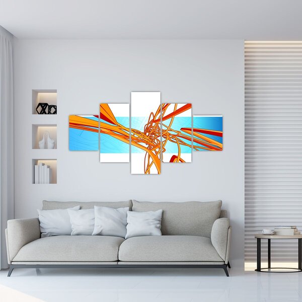 Obraz - Splecione linie, abstrakcja (125x70 cm)