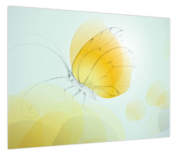 Obraz - Żółty motyl (70x50 cm)