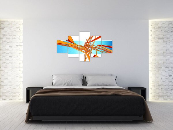 Obraz - Splecione linie, abstrakcja (125x70 cm)