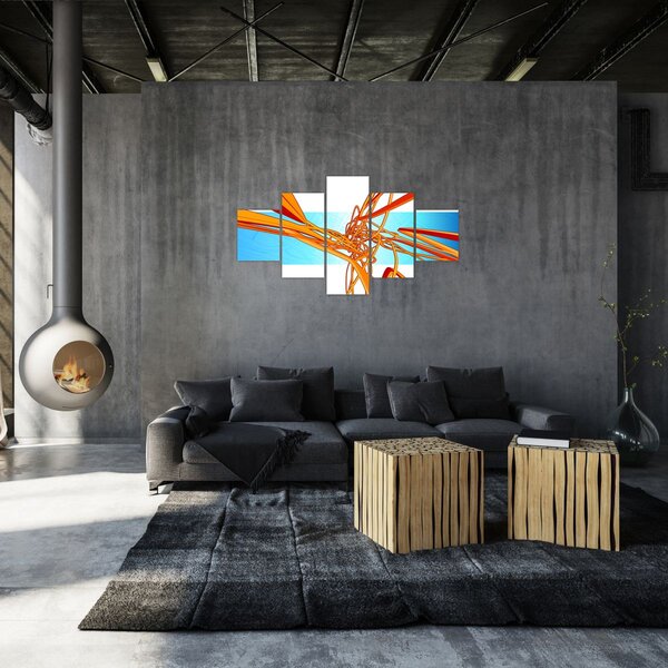 Obraz - Splecione linie, abstrakcja (125x70 cm)