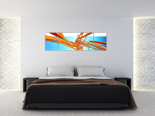 Obraz - Splecione linie, abstrakcja (170x50 cm)